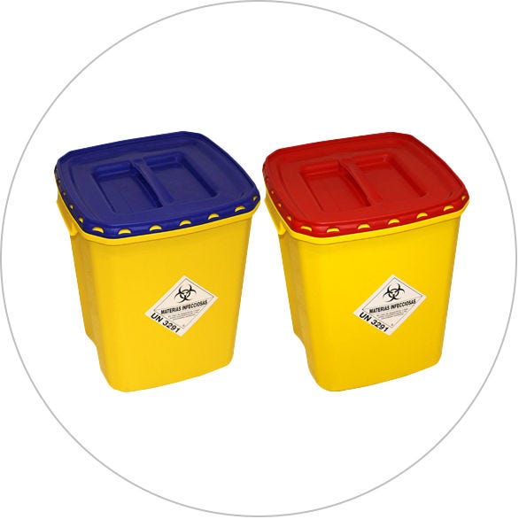 sharps waste bin orange lid