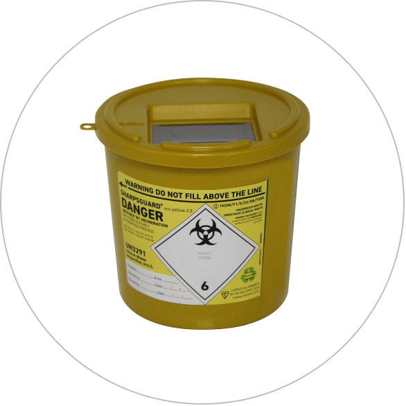 yellow gypsum waste containers